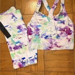 Women's Multicolor Leggings and Top Set